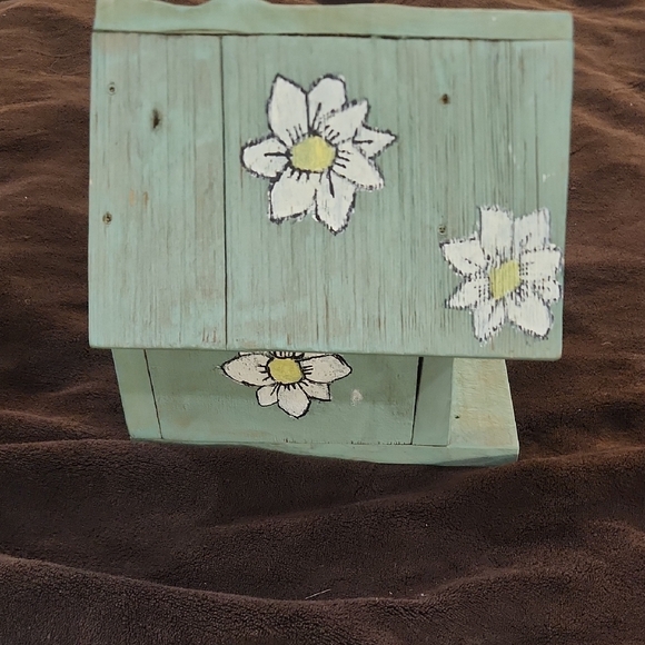 Floral Accented Green Birdhouse - Picture 2 of 4